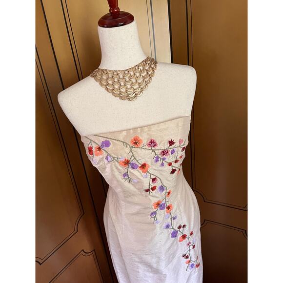 Vintage silk dress with matching bolero, size 10 - Picture 3 of 8